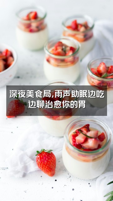 抖音雨声助眠-小蚂蚁视频封面:深夜美食局,雨声助眠边吃边聊治愈你的胃